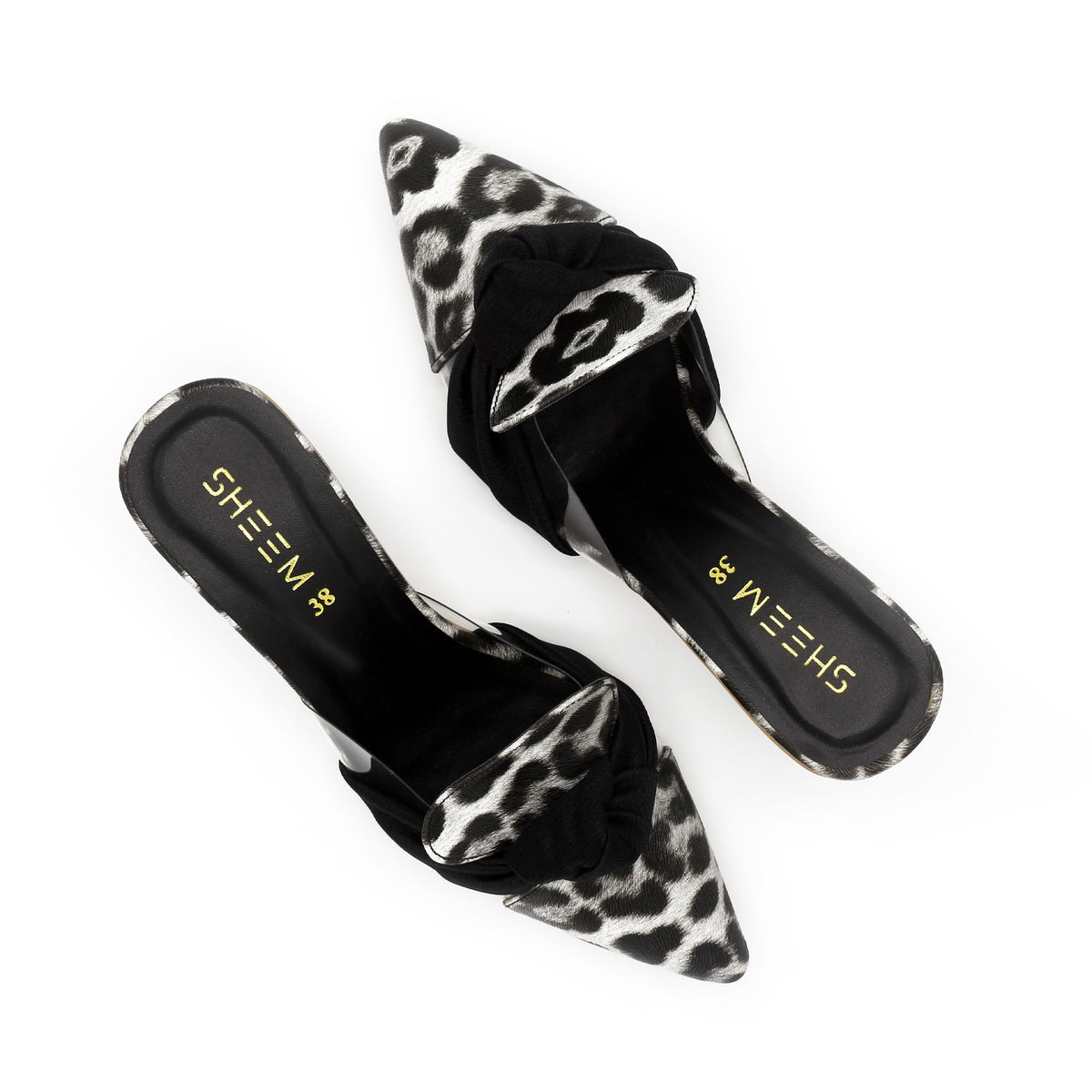 Cheetah Black Mules