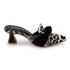 Cheetah Black Mules