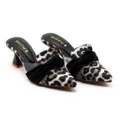 Cheetah Black Mules