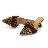 Cheetah Dark Brown Mules