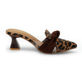 Cheetah Dark Brown Mules