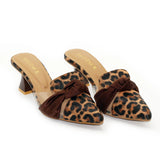 Cheetah Dark Brown Mules
