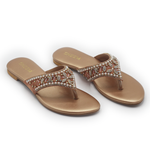 Copper Gold Embroidery Wedding Slipper