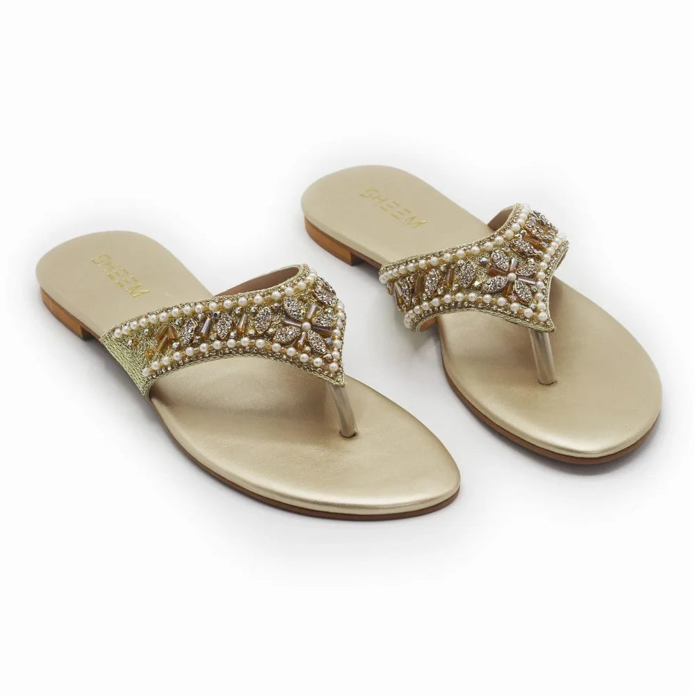 Golden Embroidery Wedding Slipper