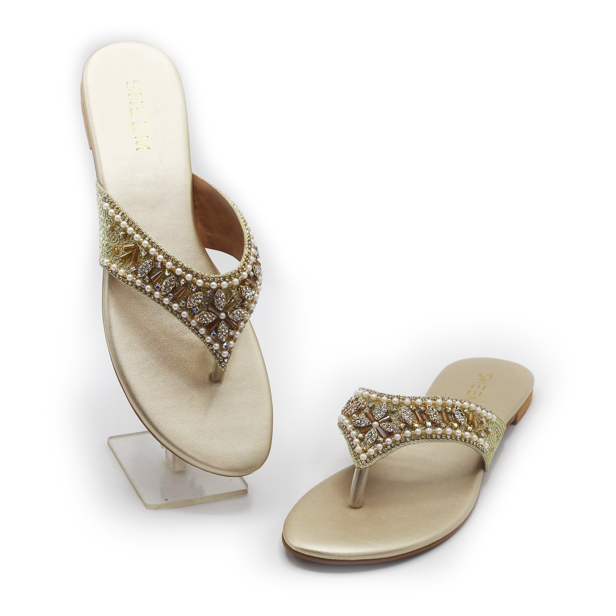 Golden Embroidery Wedding Slipper